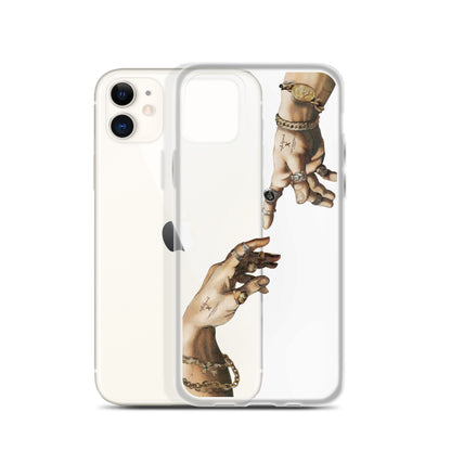 Creation of Adam by Michelangelo X Art History Clear iPhone Case