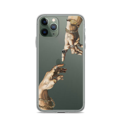 Creation of Adam by Michelangelo X Art History Clear iPhone Case