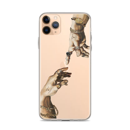 Creation of Adam by Michelangelo X Art History Clear iPhone Case