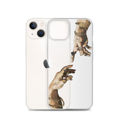 Creation of Adam by Michelangelo X Art History Clear iPhone Case