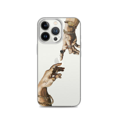 Creation of Adam by Michelangelo X Art History Clear iPhone Case