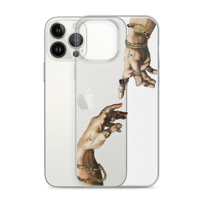 Creation of Adam by Michelangelo X Art History Clear iPhone Case