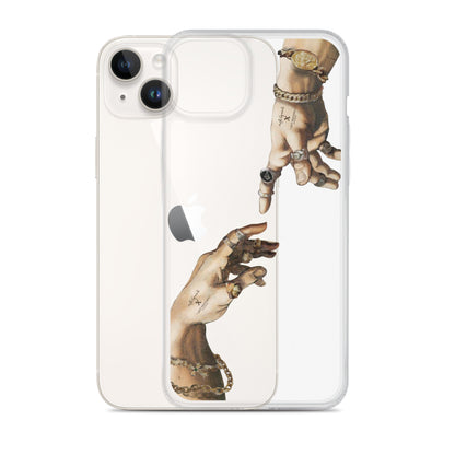 Creation of Adam by Michelangelo X Art History Clear iPhone Case