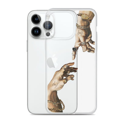 Creation of Adam by Michelangelo X Art History Clear iPhone Case