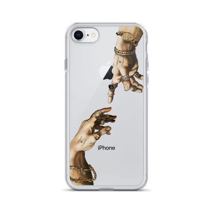 Creation of Adam by Michelangelo X Art History Clear iPhone Case