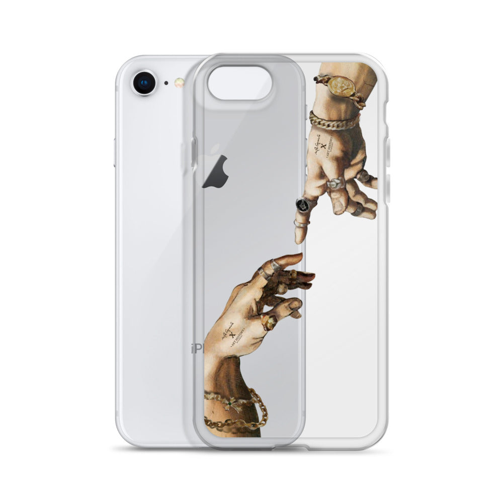 Creation of Adam by Michelangelo X Art History Clear iPhone Case