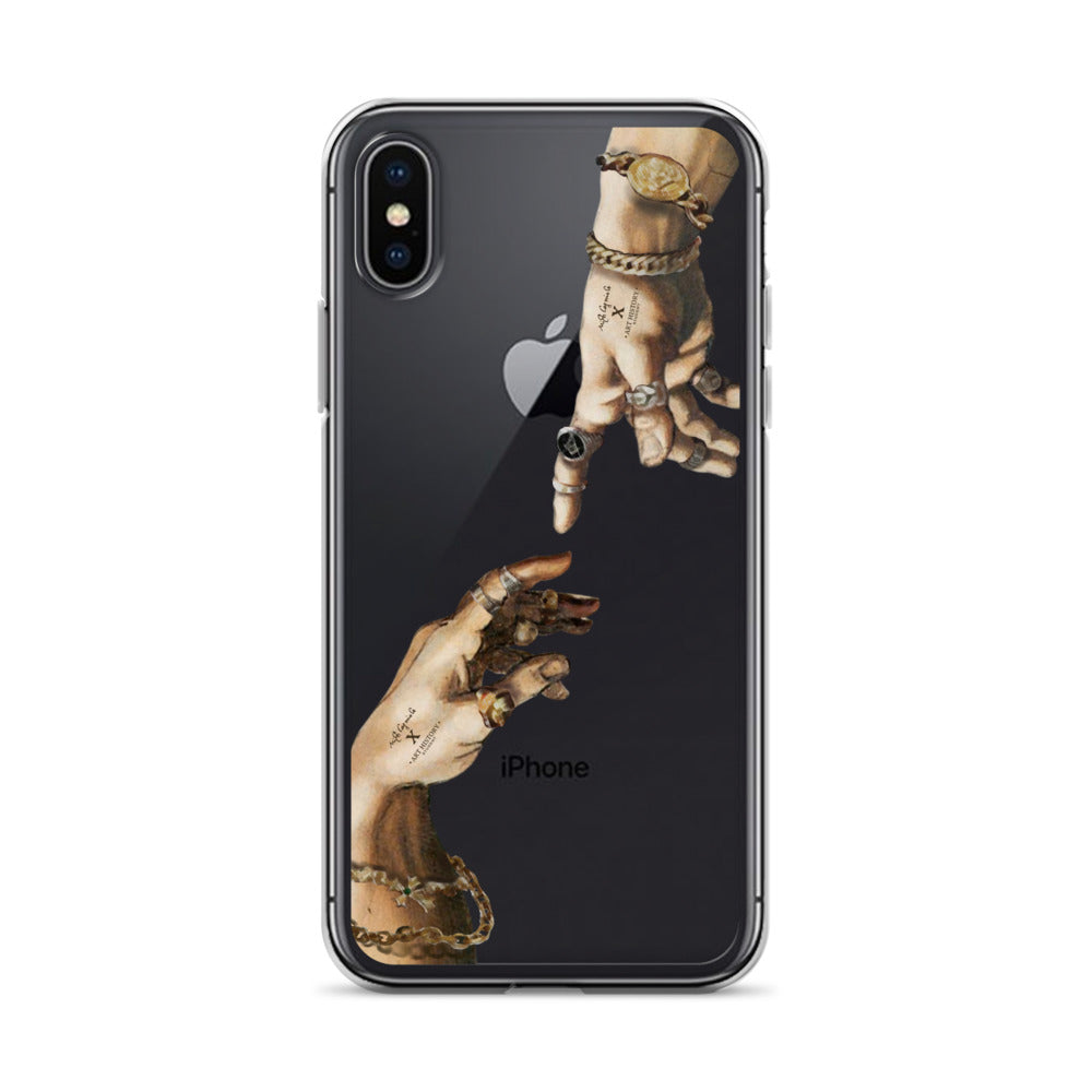 Creation of Adam by Michelangelo X Art History Clear iPhone Case