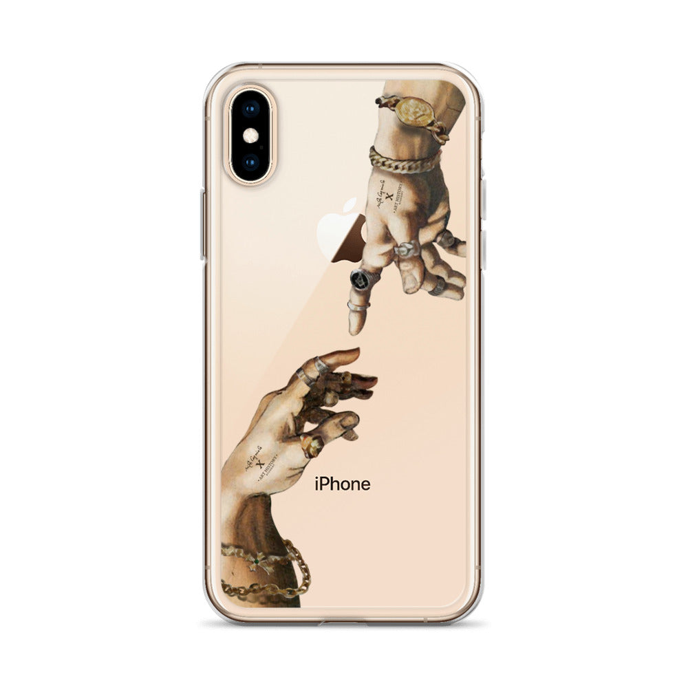 Creation of Adam by Michelangelo X Art History Clear iPhone Case