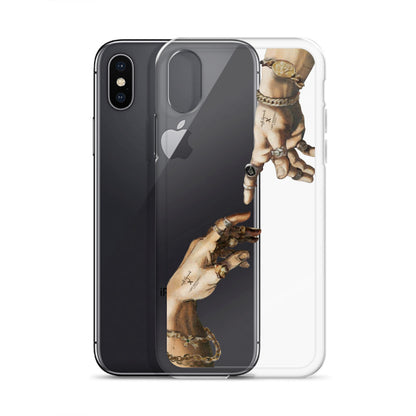 Creation of Adam by Michelangelo X Art History Clear iPhone Case