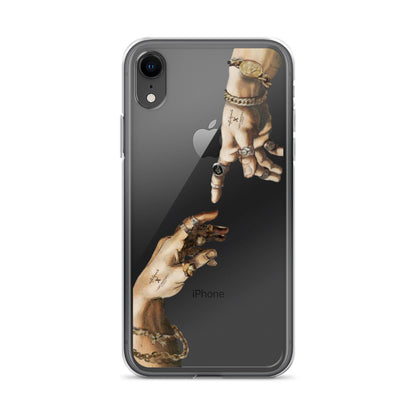 Creation of Adam by Michelangelo X Art History Clear iPhone Case