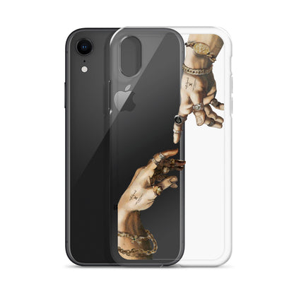 Creation of Adam by Michelangelo X Art History Clear iPhone Case