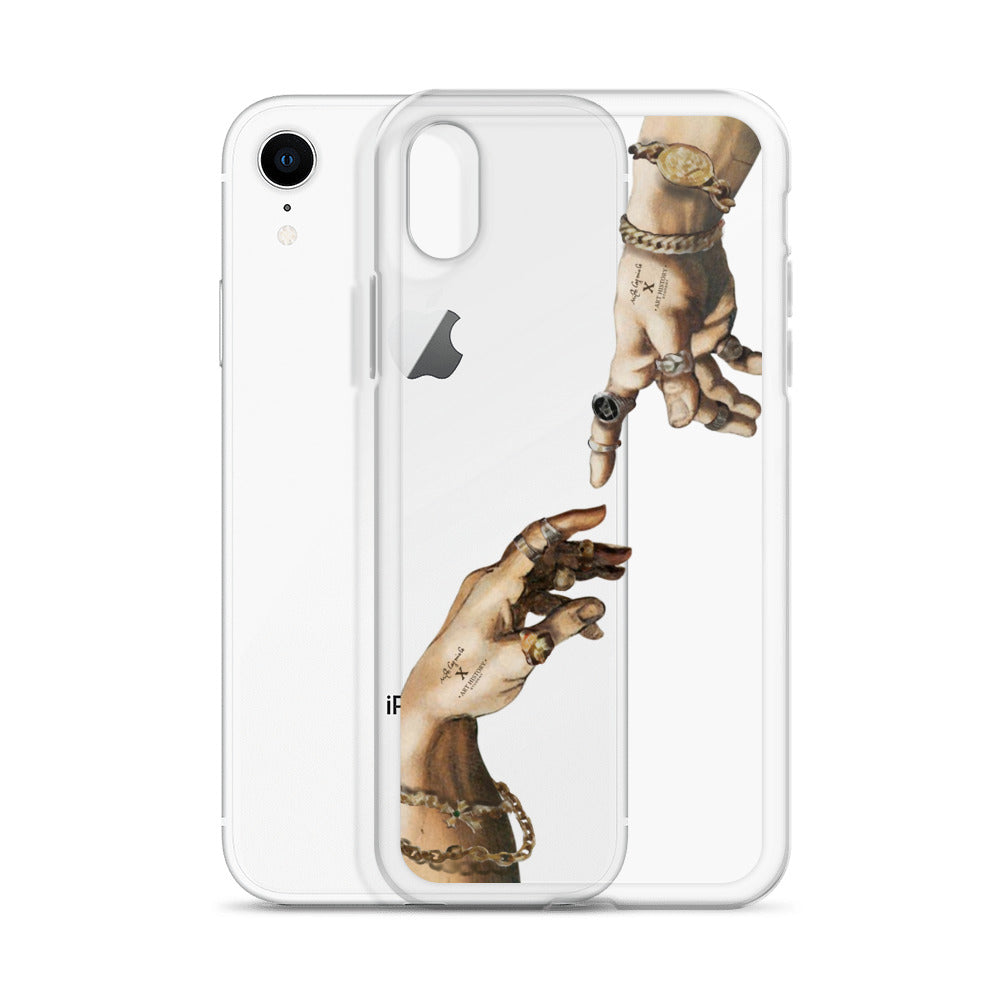 Creation of Adam by Michelangelo X Art History Clear iPhone Case